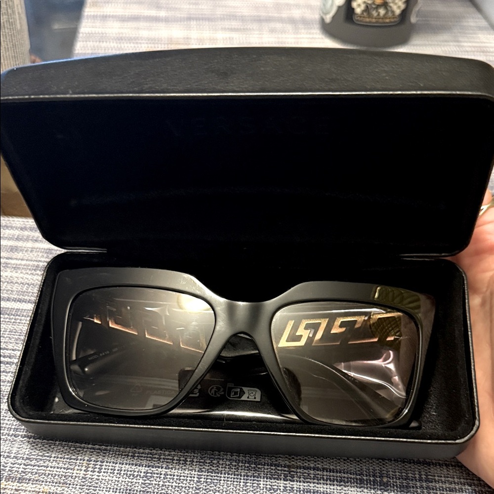 Versace Black Sunglasses with Gold Detailing